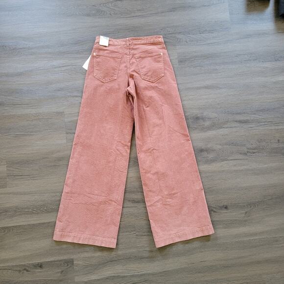 Anthropologie Pilcro Pink Rose The Gwen Wide-Leg Corduroy Pants NWT Size 26 - Picture 12 of 13